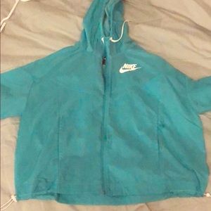 Aqua blue nike windbreaker jacket